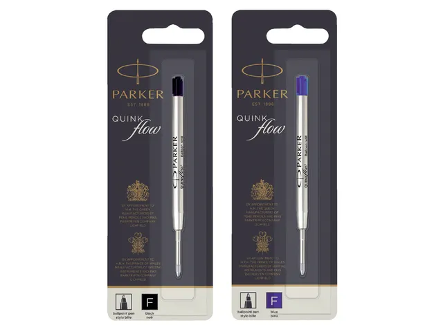 Balpenvulling Parker Quinkflow fijn blauw blister à 1 stuk