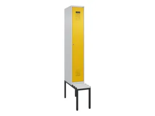 locker met bank,voor scheiding van kleding,HxBxD 2120x300x815mm,1vak - 2