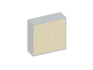 Schuifdeurkast 1150x1200x430mm Romp Lichtgrijs Decor Front Esdoorn - 1