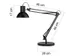 Bureaulamp Unilux Success 80 LED met klem en voet Zwart