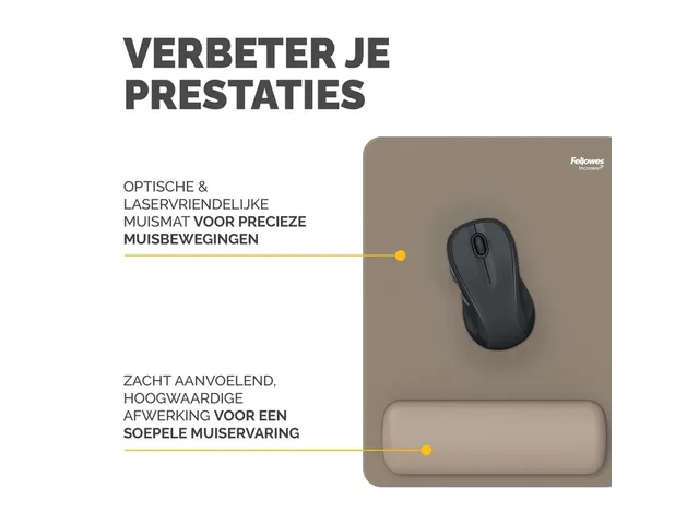 Muismat met polssteun Fellowes Breyta XL zand 21x28cm