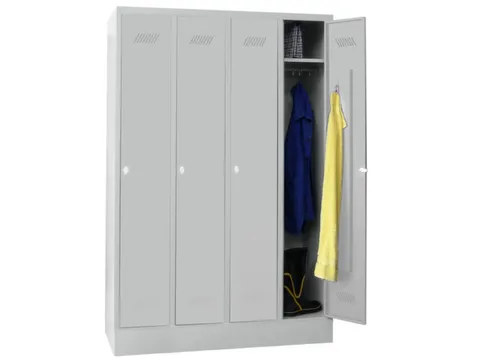 locker,RAL 7035,HxBxD 1850x1200x500mm,4vak,vak B 300mm,draaigrendel