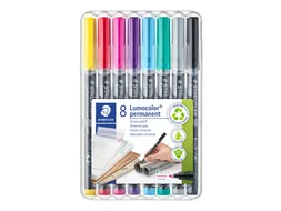 Viltstift Staedtler Lumocolor 318 permanent F 0.6mm set à 8 kleuren