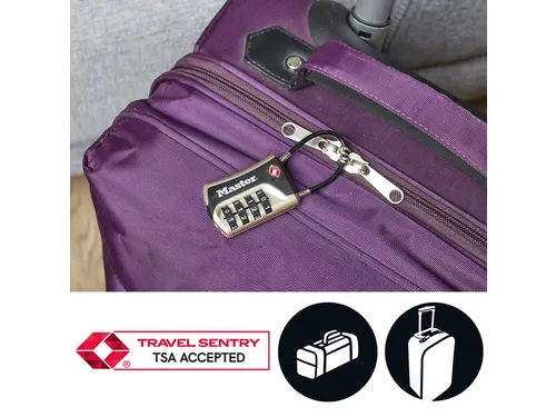 Hangslot Masterlock 4697EURDNKL 4-cijfer combinatie TSA flexibele beug