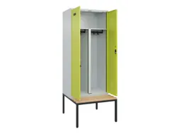 PBM-locker met bank,HxBxD 2120x800x815mm,2vak,vak B 400mm