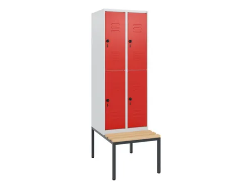 Dubbeldekse dekenkist,HxBxD 1950x600x815mm,2x2vak.,vak B 300mm