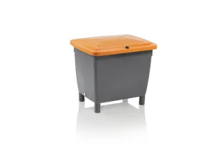 Zoutbak 210l 775x 790x 605mm Hdpe Grijs Deksel Oranje - 3