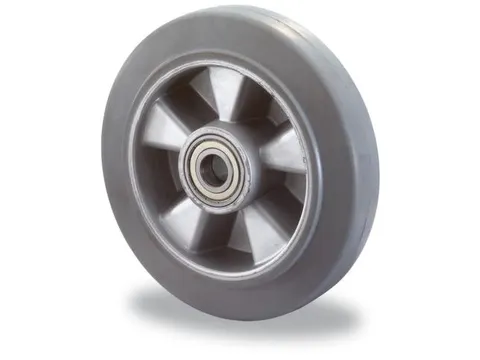 Wiel 300kg 160x50mm Aluminium Velg Elastische Band Grijs