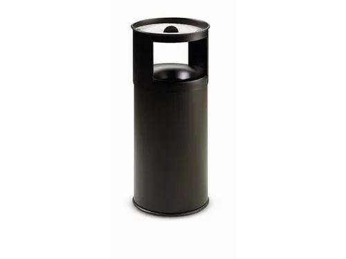 combi-asbak,HxØ 800x310mm,afvalbak inhoud 40l,romp staal zwart,blusko