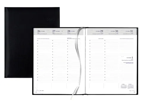 Agenda 2026 Quantore A5 7 jours/2 pages 4 langues noir