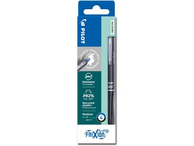 FriXion Ball Plus roller zwart en blauw 4 stuks