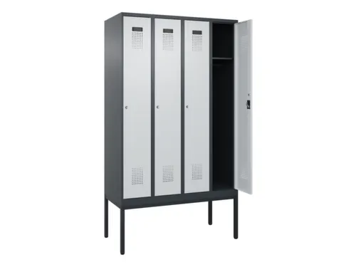 locker,HxBxD 2120x1200x500mm,4vak,vak B 300mm,cil.-slot,voetonderstel