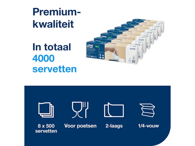 Serviette de table Tork 13670 Xpressnap Extra douce 2 ép 22x36cm