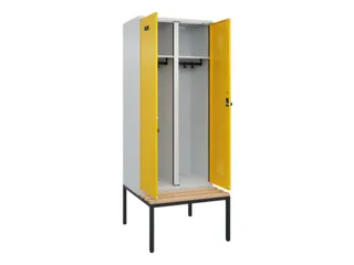 locker met bank,voor scheiding van kleding,HxBxD 2120x800x815mm,2vak - 1