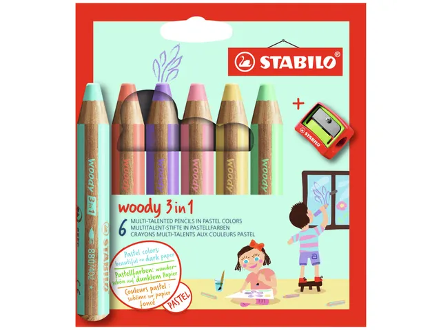 Kleurpotloden STABILO 880 woody inclusief puntenslijper pastel assorti
