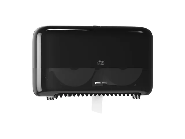 Tork T7 OptiServe Hulsloos Toiletpapier Dispenser Elevation Zwart