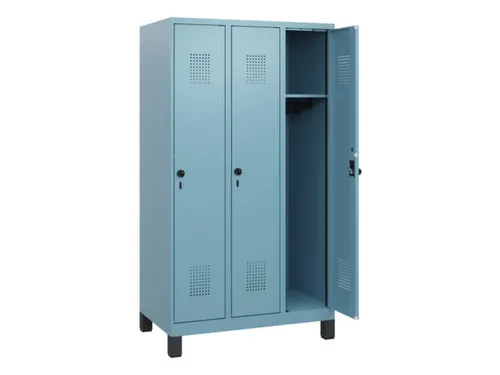 schoollocker,HxBxD 1630x900x500mm,3vak,vak B 300mm,draaigrendel,voeten