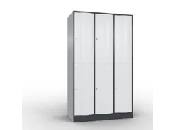 lockerkast 1950x1150x640mm 3x2 vakken romp RAL7021 front RAL7035