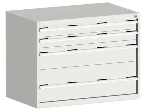 ladekast HxBxD 800x1050x750mm 4 laden romp Ral7035 staal lichtgrijs