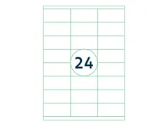 Etiketten Zelfklevend Wit 24 op A4 70x35mm 1000 Vel