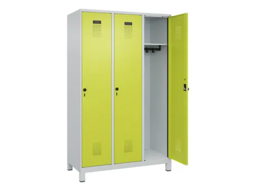 locker,HxBxD 1950x1200x500mm,3vak,vak B 400mm,draaigrendel,voeten