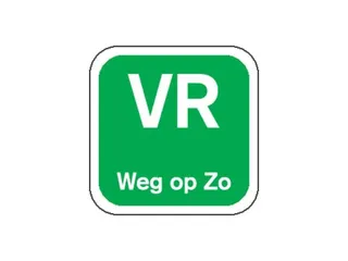 Label VR weg op ZO Groen Afwasbaar doos 1.000st - 1