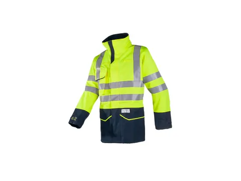 Sioen Nash 7227 hi-vis parka, geel/marineblauw, maat 4XL, per stuk