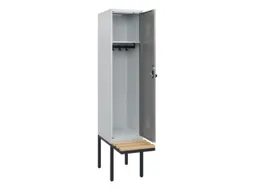 locker met bank,HxBxD 1950x400x815mm,1vak,vak B 400mm,draaigrendel