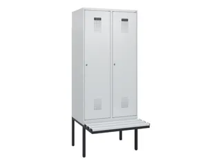 locker met bank,HxBxD 1950x800x815mm,2vak,vak B 400mm,cilinderslot - 2