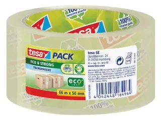 Verpakkingstape Tesapack Eco & Strong 50mmx66m Transparant PP - 1
