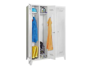 garderobekast,HxBxD 1850x1170x500mm,4vak,RAL7035,front RAL7035 - 2