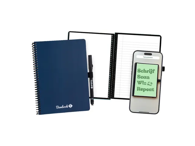 Notitieboek Bambook Navy A5 lijn 40pagina's uitwisbaar blauw