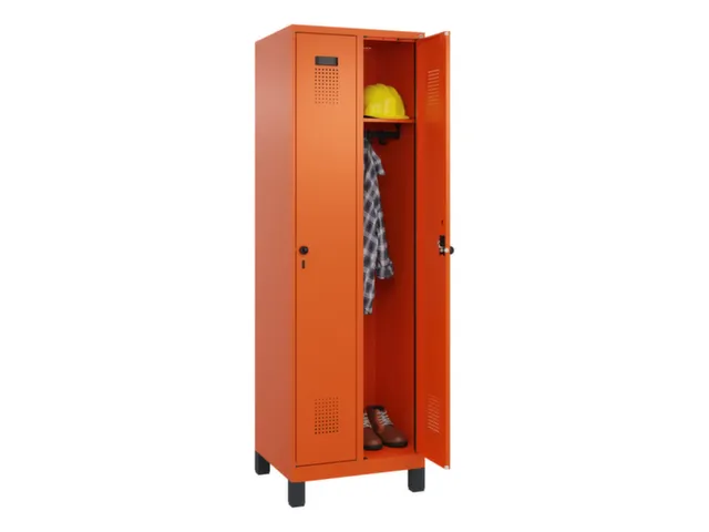 locker,HxBxD 1950x600x500mm,2vak,vak B 300mm,draaigrendel,voeten