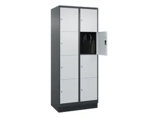 lockerkast,HxBxD 1950x800x500mm,2x4vakken,vak B 400mm,cil.-slot,sokkel - 1