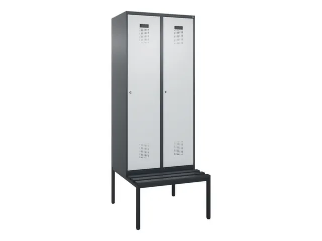 locker met bank,voor scheiding van kleding,HxBxD 2120x800x815mm,2vak