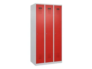 locker,HxBxD 1850x900x500mm,3vak,vak B 300mm,cil.-slot,staand op vloer - 3