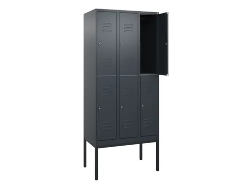 dubbeldekse locker,HxBxD 2120x900x500mm,3x2vak.,vak B 300mm,cil.-slot
