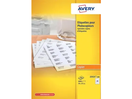 Avery Kopieeretiketten 70x37mm Wit