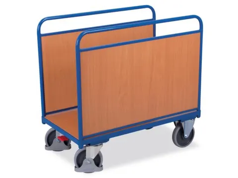 Platformwagen 500kg Laadvlak 1060x560mm 2 Houten Wanden Ral 5010