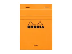 Schrijfblok Rhodia A6 lijn 80 vel 80gr oranje