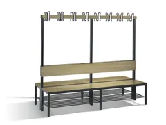 omkleedbank,HxLxD 1710x2000x760mm,HPL eiken-sereno,frame staal RAL7021