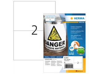 HERMA 9541 Weervast Outdoor folie-etiket A4 210x148mm Wit 80 stuks - 1