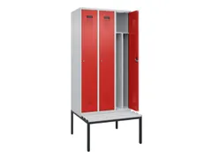 locker met bank,voor scheiding van kleding,HxBxD 2120x900x815mm,3vak