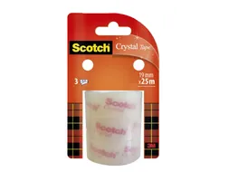 Plakband Scotch Crystal 19mmx25m transparant helder 3 rollen