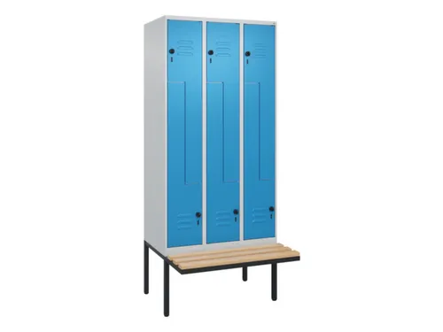 Z-garderobekast,HxBxD 2120x900x815mm,6vak,vak B 300mm,draaigrendel