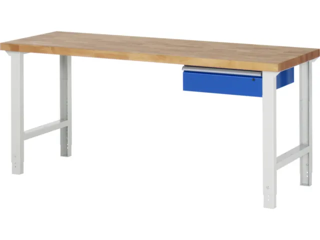 werkbank,HxBxD 790-1140x2000x700mm,beukblad,draagverm. 750kg,4voeten
