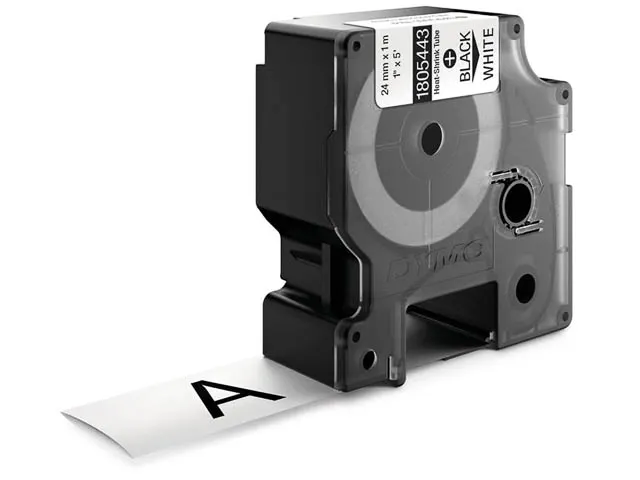 Dymo Rhino 1805443 Krimpkous Zwart Op Wit 24mm
