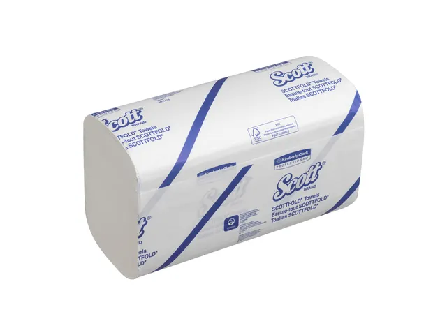Handdoek Scott i-vouw 1-laags 20x31,5cm 25x175stuks wit 6633