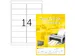 Etiquette universelle A4 permanent 99,1x38,1mm blanc 1400 pièces