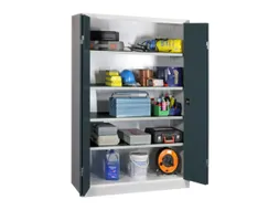 Vouwdeurkast 1950x1200x600mm 4legborden Verzinkt Ral7035 Front Ral7016